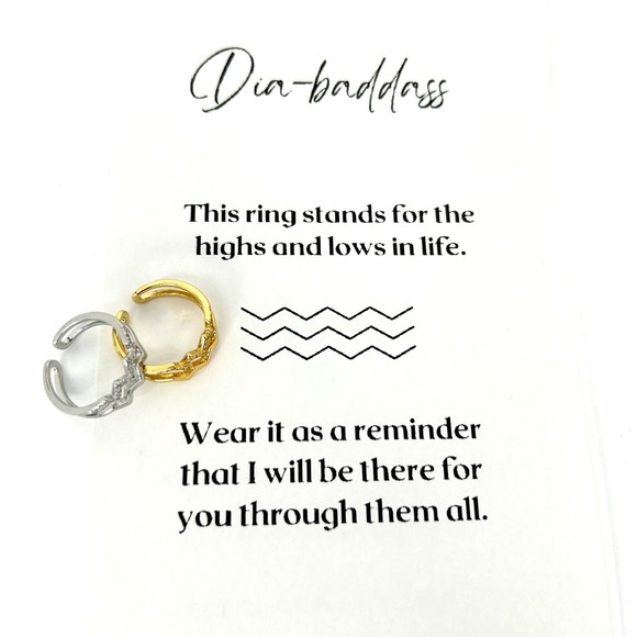 Highs and Lows Inspirational Ring‎ Adjustable Ups And Downs Diabetes Dia-Bada$$ - Picture 3 of 9